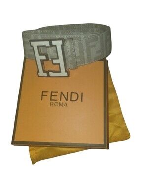 Fendi White Monogram FF Buckle Belt